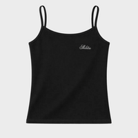 Black tank top with 'Shlita' branding on a white background