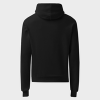 Black hoodie on a light gray background
