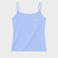 Light blue tank top with 'Shlita' branding on a white background