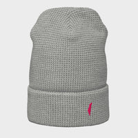 the ralph waffle beanie grey pink full