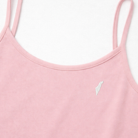 Pink tank top with a white Israel logo on a white background